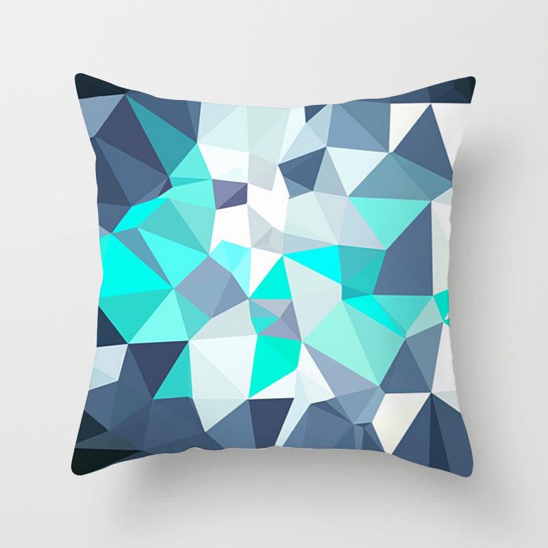 Simple Abstract Geometric Art Peach Leather Velvet Pillow, Fashionable and Comfortable Home Sofa Waist Cushion Pillow Cover