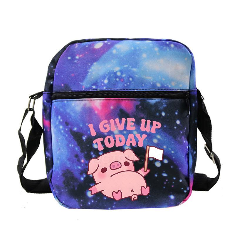 Cute printed shoulder bag casual multi-functional oblique span bag small bag student stationery bag