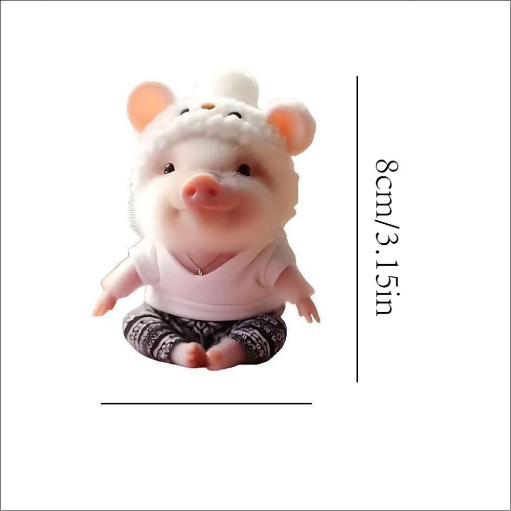 Piglet Shape Key Chain Pendant 2D Car Interior Pendant Piglet Key Chain Backpack Decoration