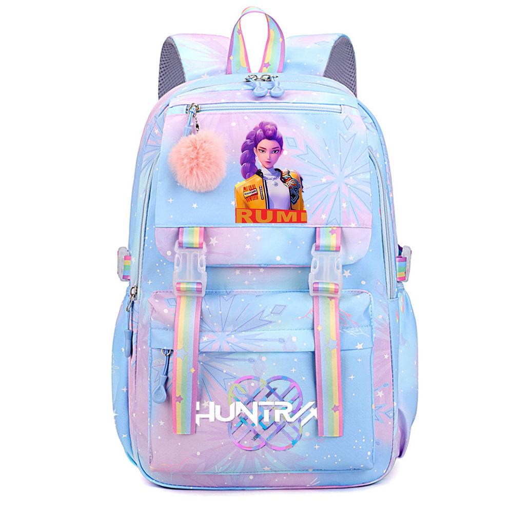 Anime Demon Hunters Printed Large Capacity Waterproof Backpack Teenger Student Schoolbag Bookbag Travel Bag