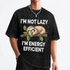 Im Not Lazy Im On Energy Saving Mode Funny Sloth T Shirts Washed 100 Cotton TShirts Men Women Streetwear Printed Tees