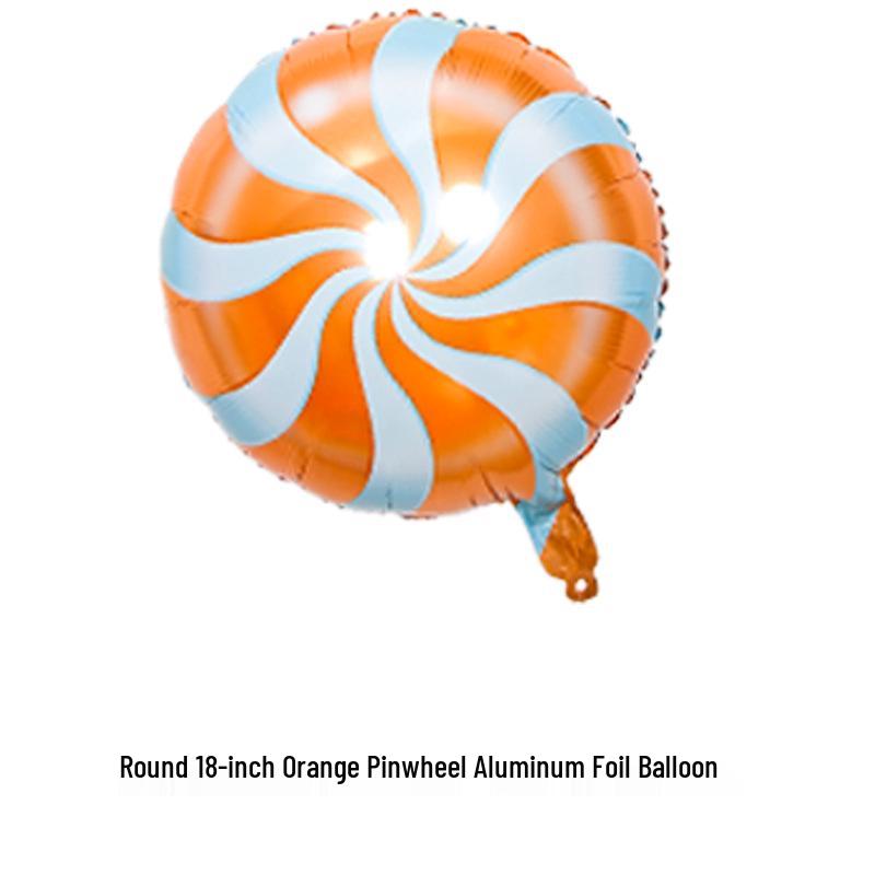 18" Aluminum Foil Pinwheel Candy Lollipop Balloon - Birthday & Christmas Party Decoration