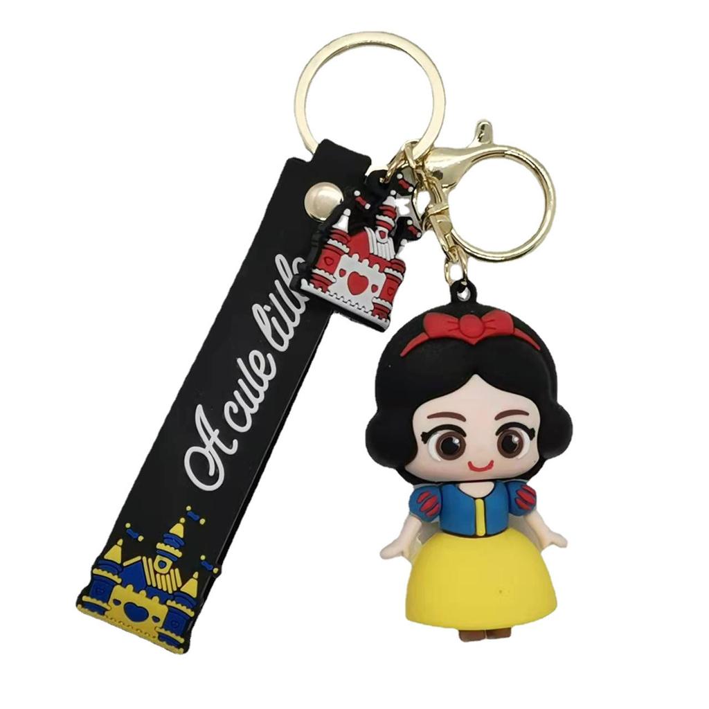 Creative Anime Cartoon Snow White Mermaid Doll Keychain Women's Bag Car Keychain Kawaii Cute Personalized Gifts Y2k Fashion
