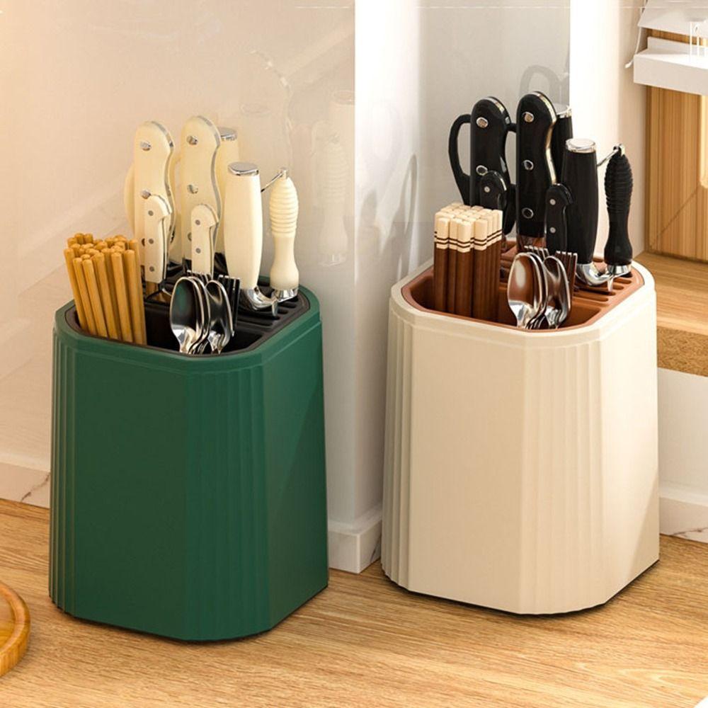 Removable Rotating Cutter Holder Large Capacity Chopstick Cage Cutter Storage Rack Kitchen