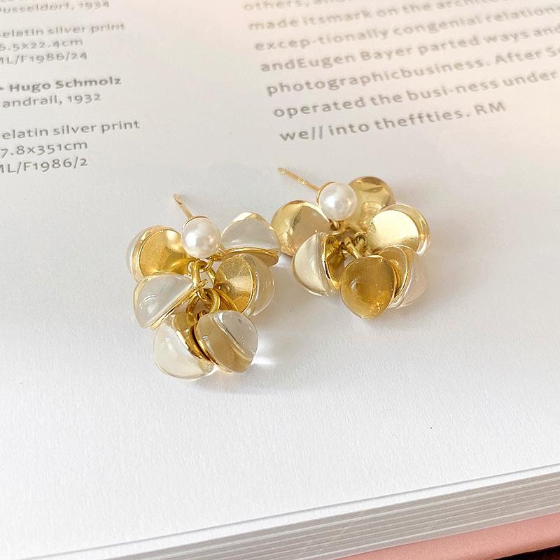European and American Exaggerated Diamond-encrusted Flower Bow Fringed Earrings Personalized Earrings Internet Celebrity Temperament Earrings