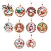 Christmas Gift Wrapping Tags Wooden Hanging Sign with Hemp Rope, Rustic Holiday Wall Decor Party Supplies for Home Decoration, Solid Wood Festive