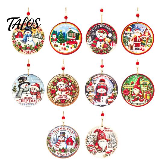 Christmas Gift Wrapping Tags Wooden Hanging Sign with Hemp Rope, Rustic Holiday Wall Decor Party Supplies for Home Decoration, Solid Wood Festive