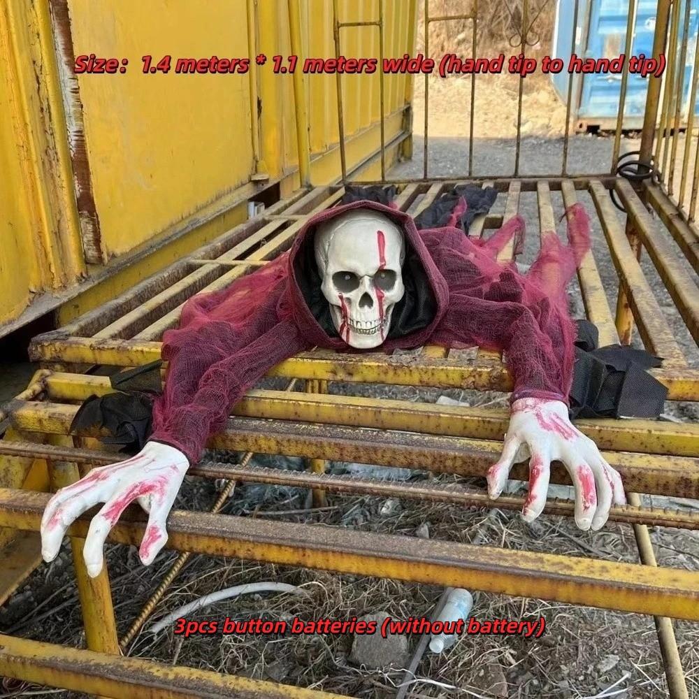 Bald Head Halloween Crawling Ghost Electric Climbing Zombie Figure Haunted House Prop
