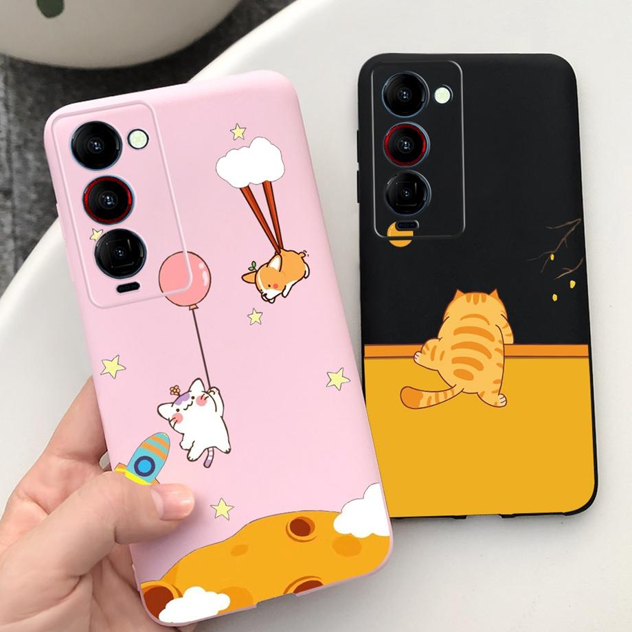 Für Tecno Camon 18 18i 18P 18 Premier Hülle Niedliche Katze Blumen Cartoons Cover Für Camon18 Premier Handyhülle Camon18P Weiche Funda Tasche