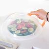 Microwave Splash Proof Cover for Food 10.24 Inch Clear Microwave Lid with Handle Fits Standard Dinner Plates And Bowls BPA-Free Dishwasher Safe