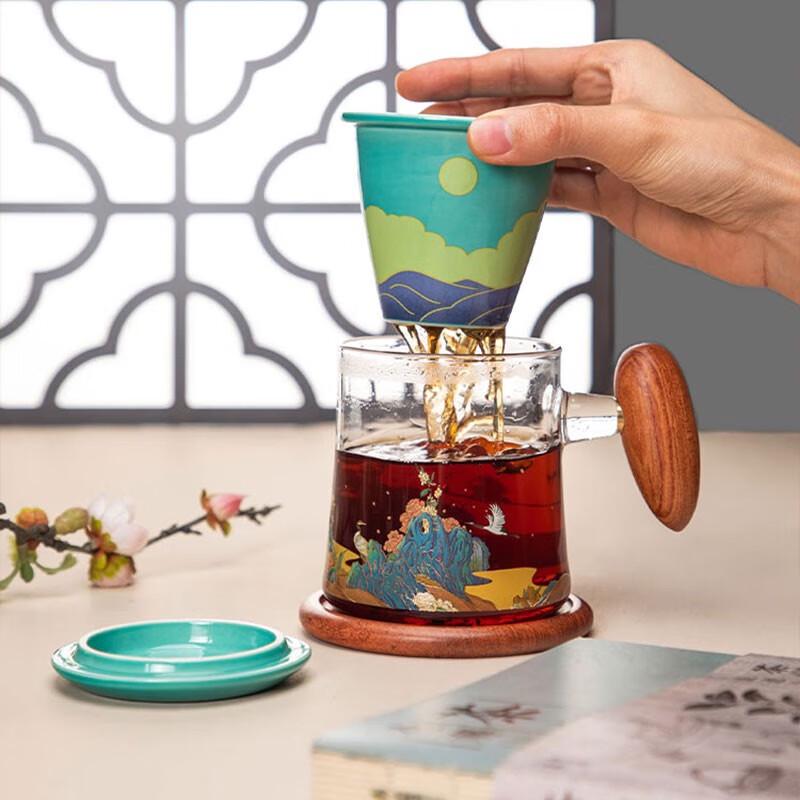 Gongli Imperial Garden Ceramic Tea Infuser Mug