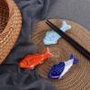 Style Cute Fish Shaped Ceramic Tableware Rack Chopstick Rest Dinnerware Stand Chopsticks Holder