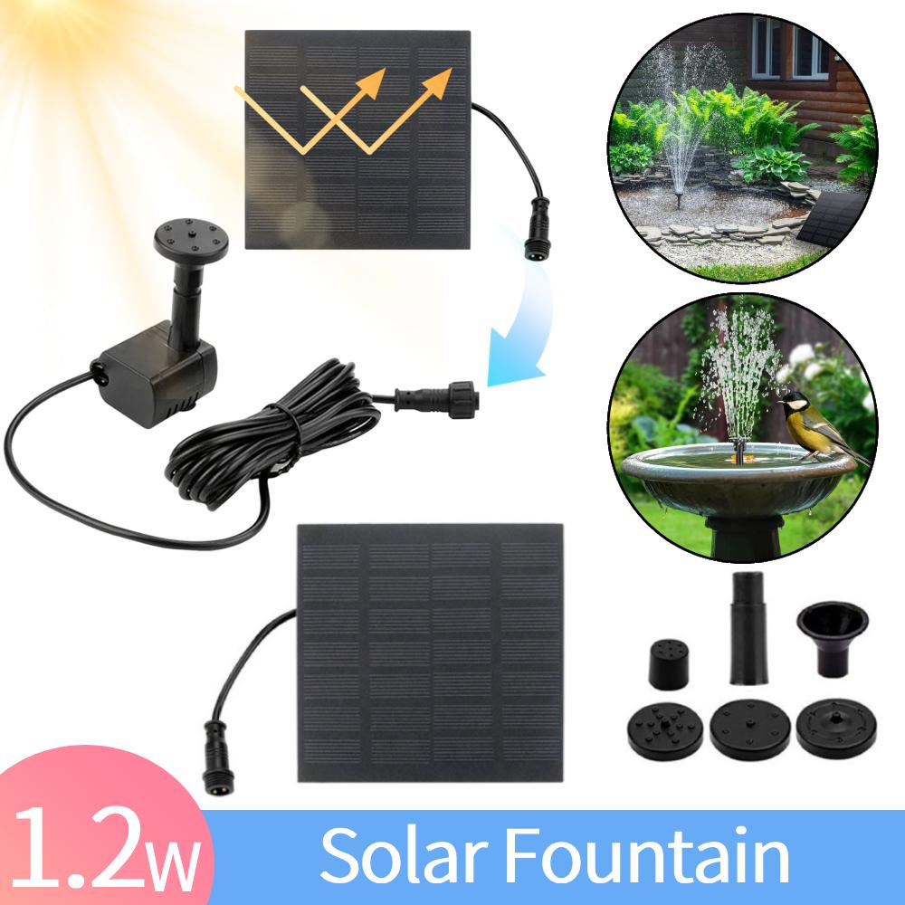 1.2W Solar Fountain 7V Summer Solar Panel DIY Solar Water Pump Kit for Outdoor Garden Solar Fountain Water Pump Decoration