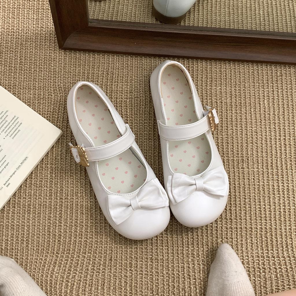 Black Ballet Style Retro Shallow Mouth Flat-soled Single Shoes Women's 2025 New Autumn Skirt Round Head Mary Jane Shoes