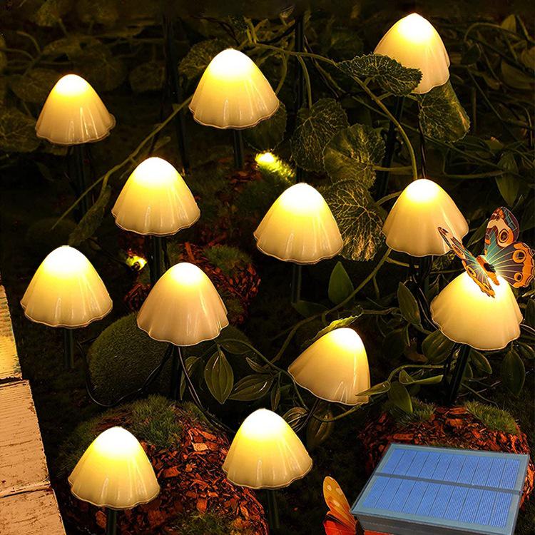 Waterproof Solar Mushroom String Lights for Outdoor Courtyard & Garden Decoration