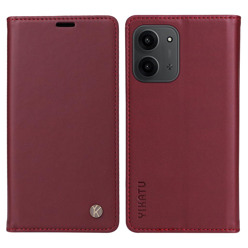 For Xiaomi Redmi 15C 4G (173mm) Phone Cases YIKATU Magnetic Closure PU Leather Mobile Cover