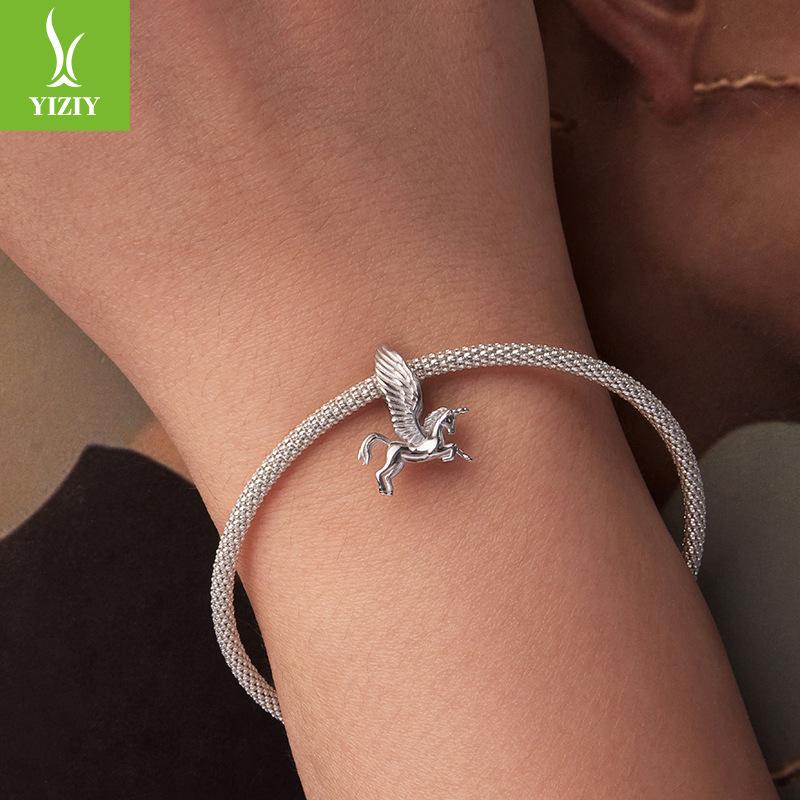 Fantasy Smart Unicorn Diy Beaded Popular S925 Sterling Silver Charm String Accessories