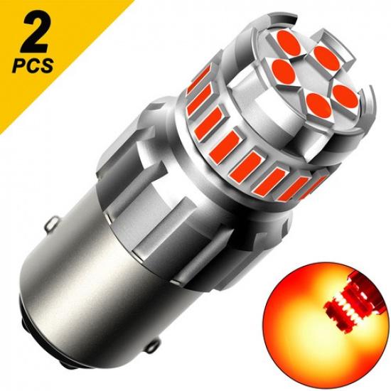 2Pcs AUXITO Pure Red 1156 LED Brake Tail Light Bulbs Error Free Anti Hyper Flash