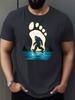 2026 Chinese New Year Bigfoot Wild Man Pattern Casual Short Sleeved Breathable Pure Cotton Machine Washable