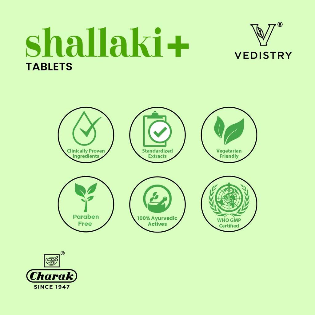 Vedistry Shallaki Plus Tabletki Wspierające Mobilność Dla Aktywnego Stylu Życia Komfort Elastyczny Ruch Codzienne Stosowanie Opakowanie 60 Tabletek 1 sztuka