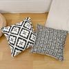 Luxury Black White Chenille Jacquard Pillowcase Vintage Farmhouse Cushion Cover Premium Ins Style Sofa Decor