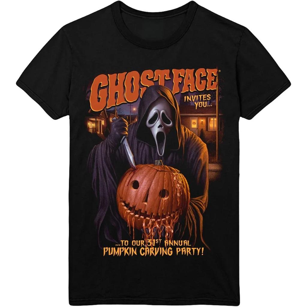 Scream Movie Ghost Face T-shirt for Men and Women Summer Pure Cotton Clothing Fashion Gothic Short Sleeved T-shirt Unisex