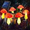Solar LED Waterproof Garden Mushroom String Lights