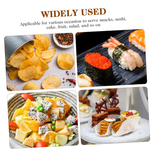 NUOLUX Disposable Wooden Takoyaki Boat Plates, 3-inch (8.5x6x3cm), Pack of 100, Wooden Boats, Sushi Plates, Trays, Boats, Takoyaki Boat Plates for Hom