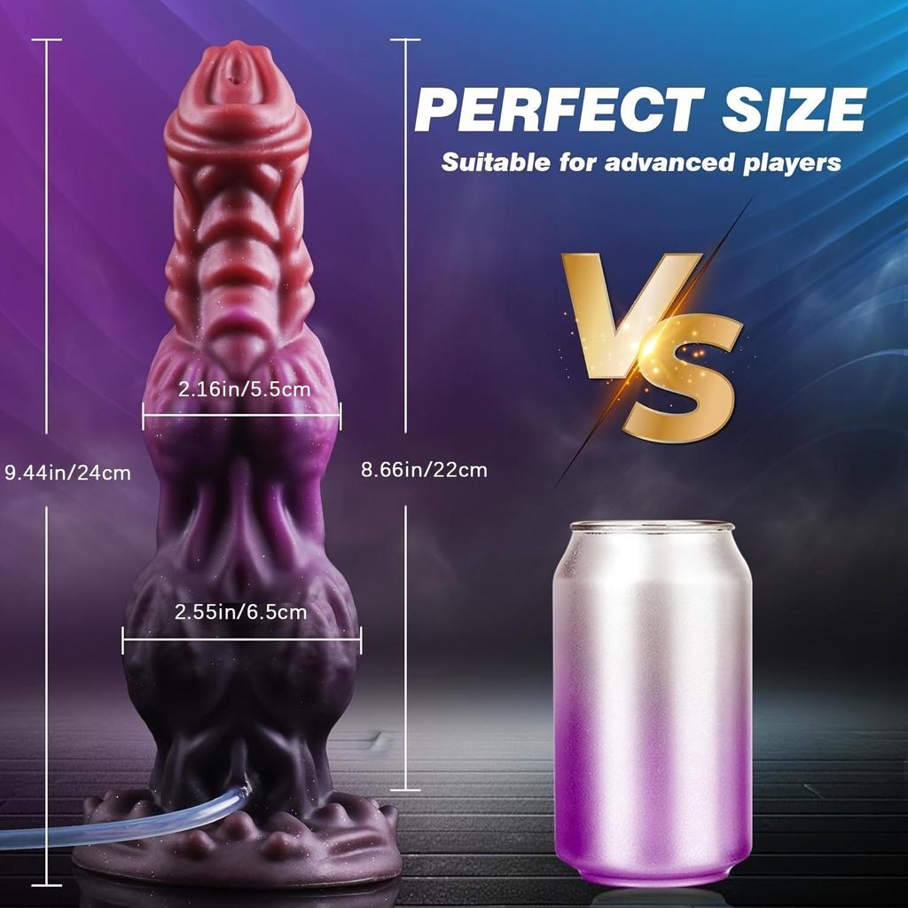 Alien Monster Knots Dildo 9.44" Fantasy Animal Dick Design,Liquid Silicone,Suction Cup,G & P Spot Stimulation,Non-Electric Adult Sex Toy for Women