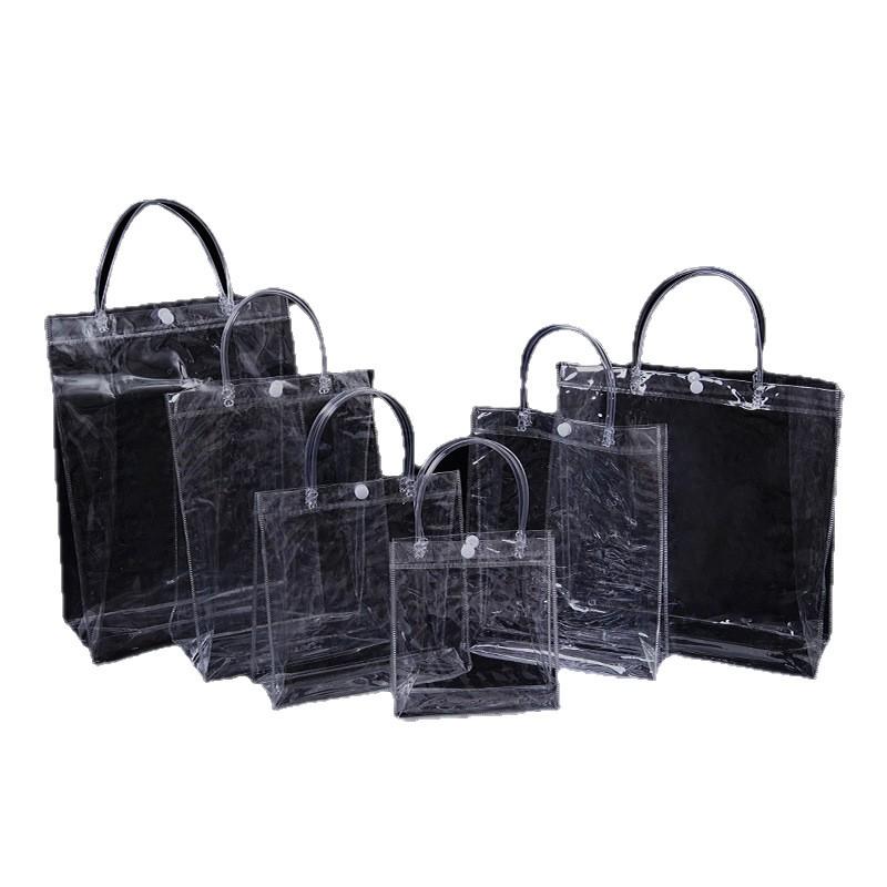 Clear PVC Tote Bag - Thickened, Trendy, Multi-Purpose Shopping or Gift Bag