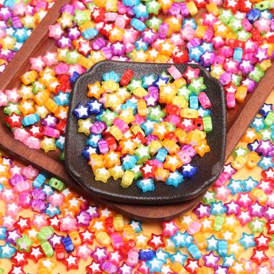 500g cerca de 2700Pcs Artesanato Doce Cor Material Feito à Mão Contas de Acrílico Jóias Fazendo Acessórios Contas Soltas Contas para DIY 10mm Coração Estrela Contas