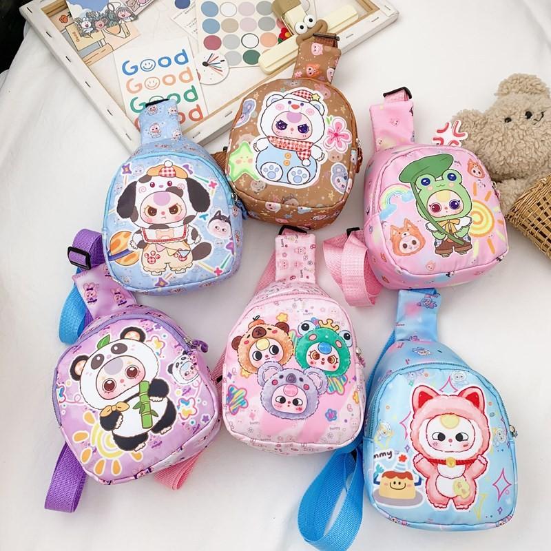 Toddler Baby Three Cartoon Crossbody Bag Pattern Breathable Fabric Outings Daily