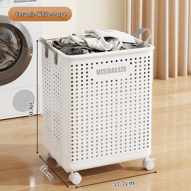Large-Capacity Folding Laundry Hamper with Wheels: Multi-Functional Handheld Storage for Clothes and More