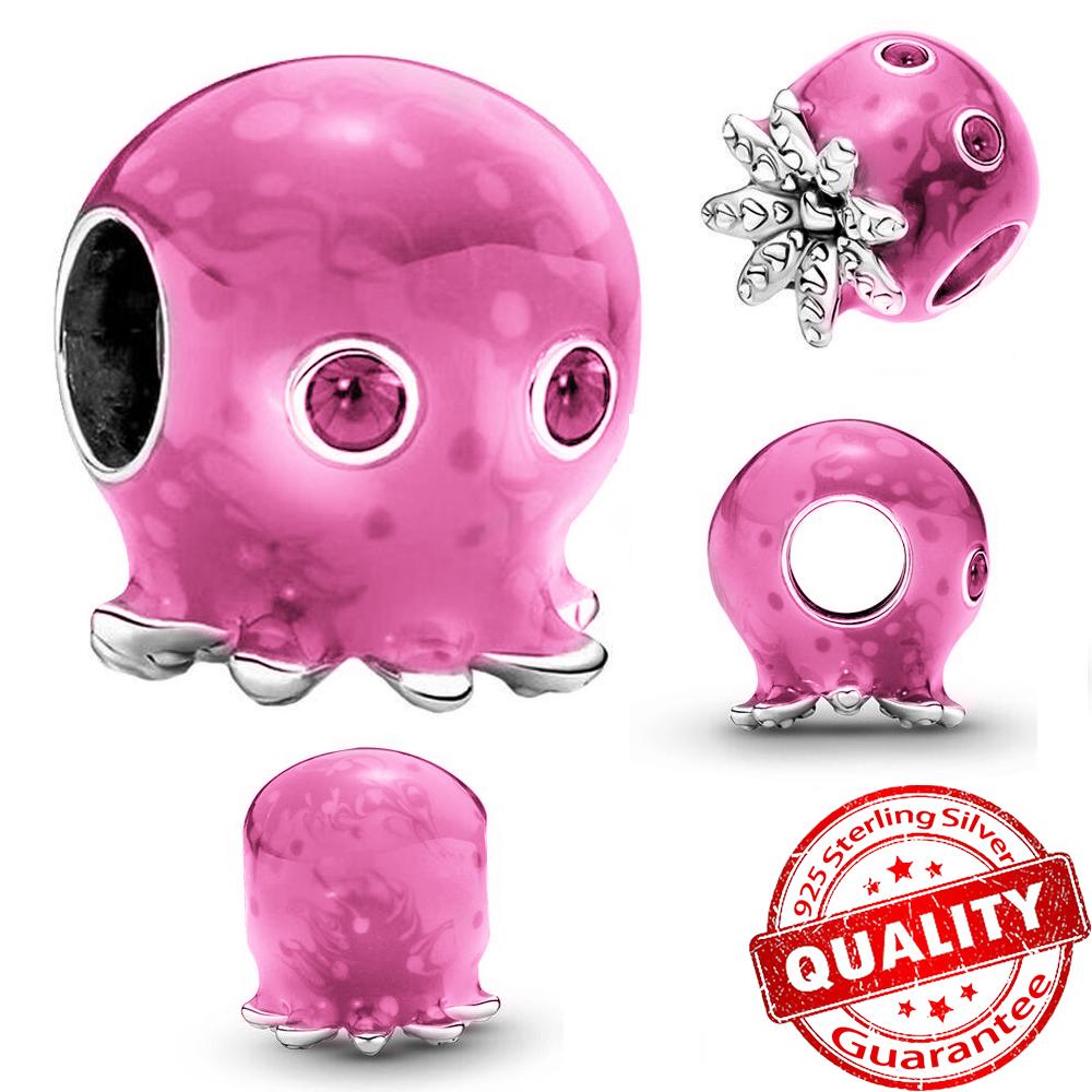 Underwater World 925 Silver Starfish Coral Seahorse Shell Octopus Crab Pendant Fit DIY Bracelet Necklace Matching Gifts