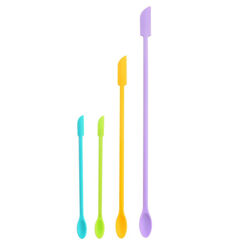 3-Piece Silicone Double-Headed Mini Spatula Set: Cosmetic Digging Tools & Sauce Spreader