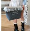 New Niche Cute Playful High-end Lace Handheld Canvas Bag Shopping Bag Tote Bag