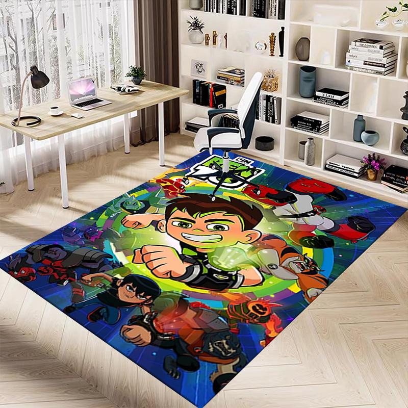 Ben 10 Alien Force Carpet For Playroom Bedroom Living Room Sofa Home Decorkids Game Area Rug Nonslip Floor Mat