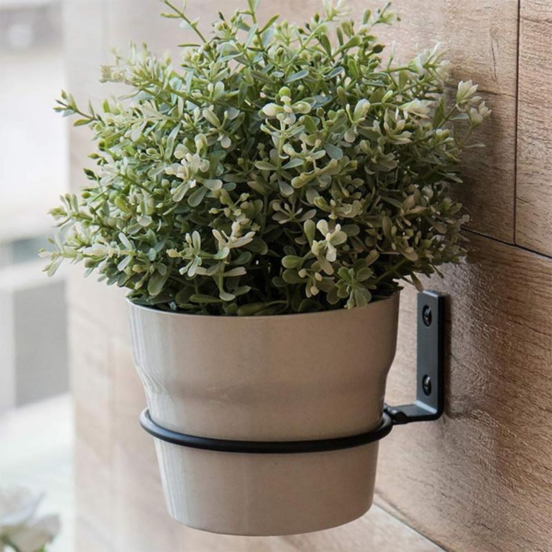 Moderní železný nástěnný stojan na rostliny Elegantní kroužky na květináče Závěs na květináč pro vnitřní venkovní použití na balkon