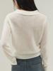 SORRY, TOO MUCH LOVE Ribbon Tie Collar Knit Top_Ivory