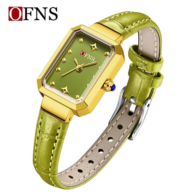 Oufanny Women's Simple Square Dial Quartz Wristwatch – Korean Style, Light Luxury for Ladies & Students