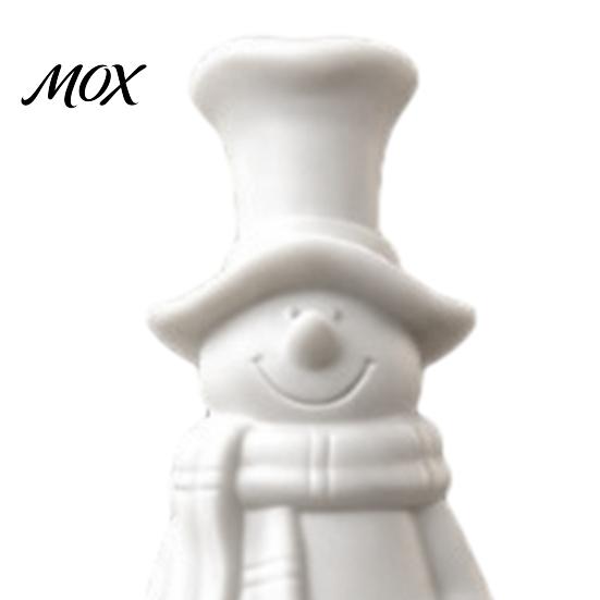 DIY White Ornament for Painting 3D Printed Smiling Snowman Statue Christmas Decor, Minimalist Tall Decorative Winter Scenes Tabletop Figurine,