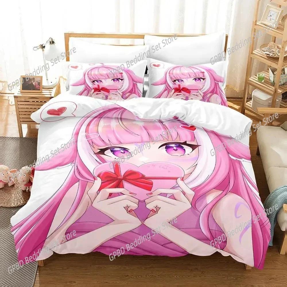Anime Kawai Young Girls Shylily Beding Set 3D Printed Suitable for Bedrom Soft Duvet Cover Set With Pilowcases Children Kids Home Textile