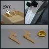 Cast Alloy Brooch Three-dimensional Brooch, Geometric Lines Lapel Pin, Men Suit Accessory with Safety Pin Base, Electroplated Fashion Accessories