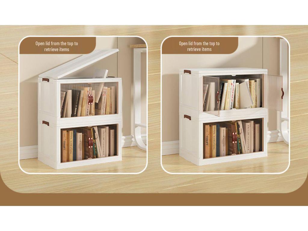 Foldable Children's No-Assembly Dustproof Bookshelf & Floor-Standing Multi-Layer Storage Rack