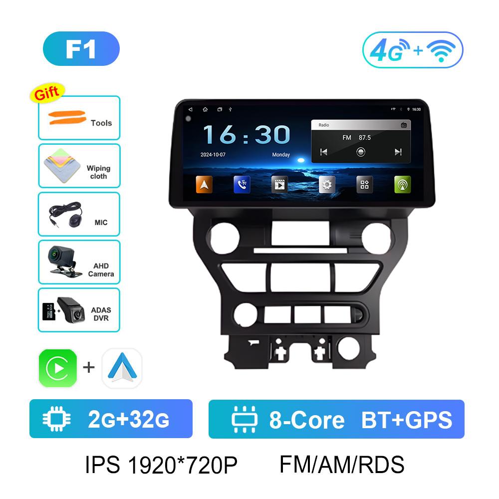 Android Smart System for Ford Mustang 2015 2016 2017 2018 - 2020 Wireless Carplay DSP Stereo Cooling Fan GPS Navigation No 2 Din