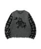 NICEGHOSTCLUB Skull Check L/S Knit Tee_Black(Ng2Efuk606A)