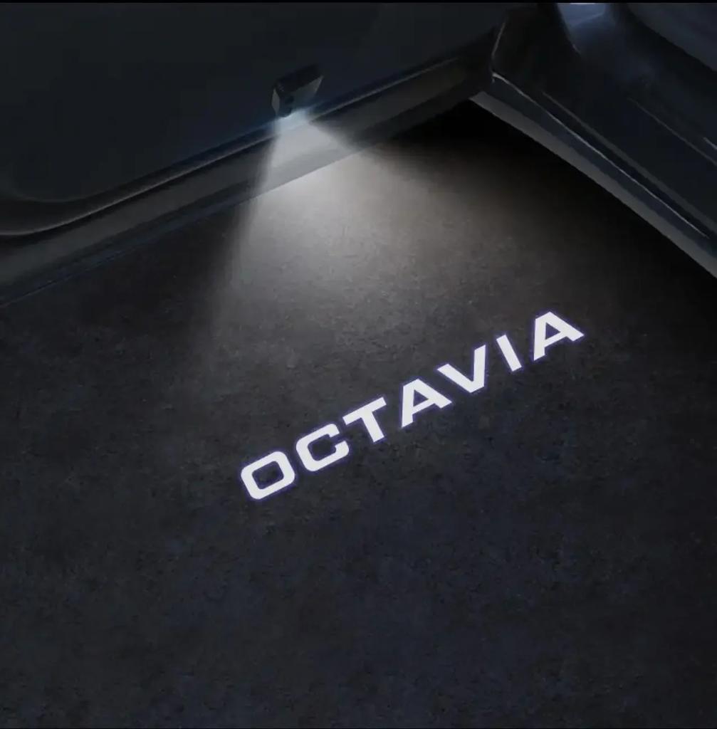 ZDVK6 Car Door LED HD Welcome Courtesy Shadow Projector Lamp Logo Light For Skoda VRS Octavia A5 MK2 Superb 2 MK2 3 MK3 3U 3V 3T 3V5