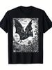 Medieval Bat Gothic Pastel Goth Witch Dark Academia T-Shirt 220G for Halloween Raphic Short Sle