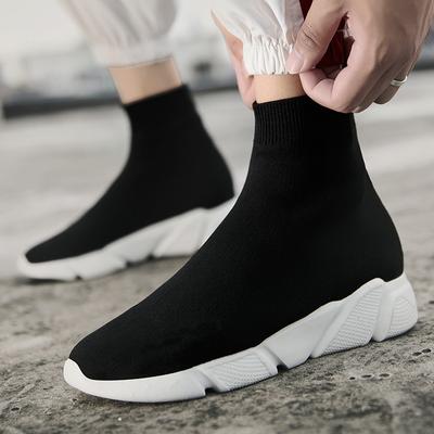 Cheap Black Socks Sneakers Men 2025 Lightweight High Top Men's Running Shoes Women Breathable Lazy Sock Shoes Sport Tennis Shoes