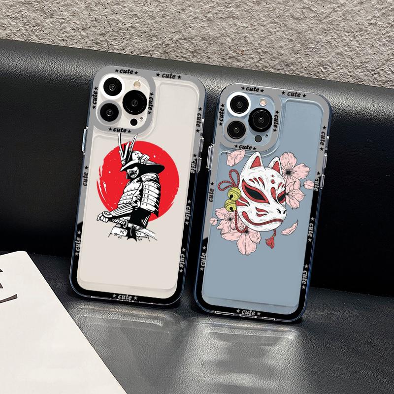 Japanese samurai oni mask Phone Case for iPhone 11 12 13 Mini Pro Max